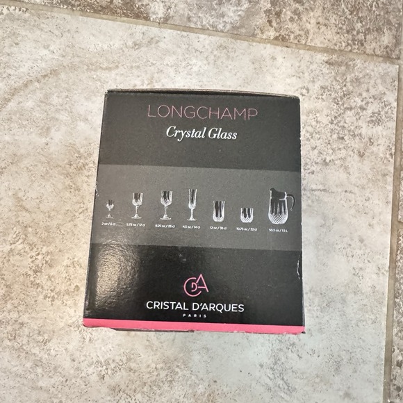 Longchamp Cristal D'Arques Set 4- Pc Crystal Stemware 2 oz Goblet Wine Glass - Picture 2 of 3